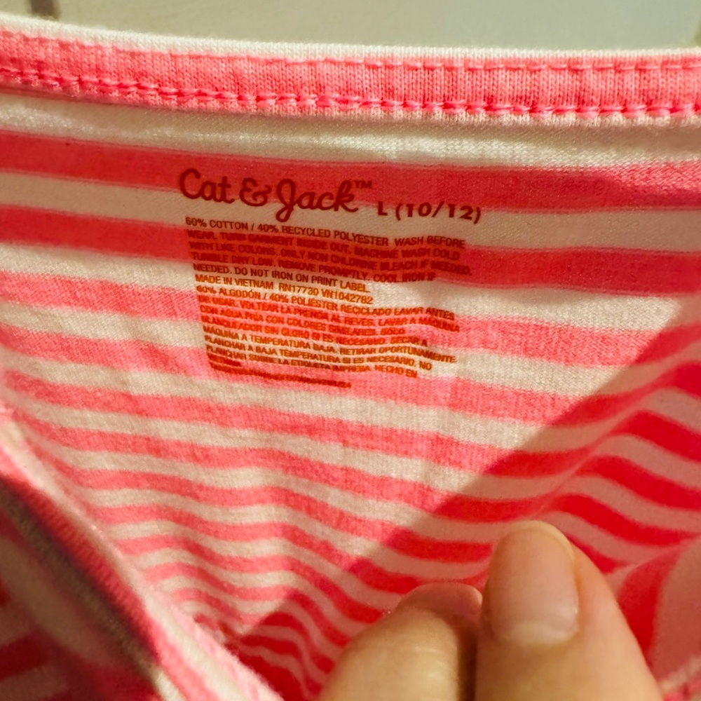 Girls' Striped Knit Maxi Dress - Cat & Jack™ Neon Pink L 10/12 - Picture 5 of 6